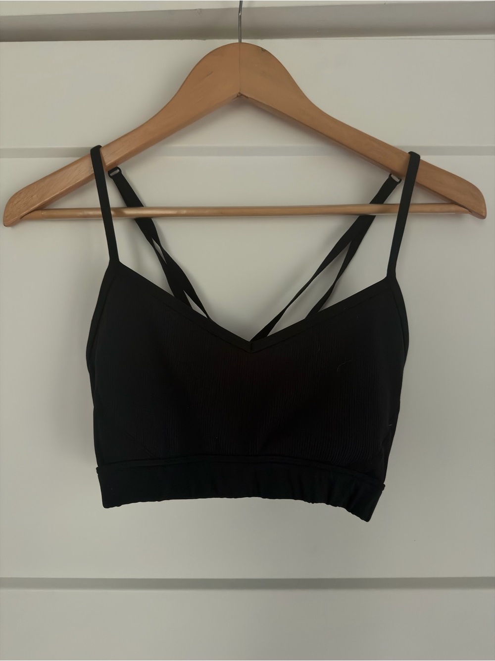 aerie Black Double-Strap Seamless Bralette